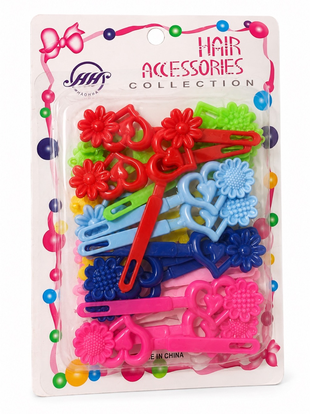Kids Flower & Heart Hair Clips Set - Multicolor by JHHAO
